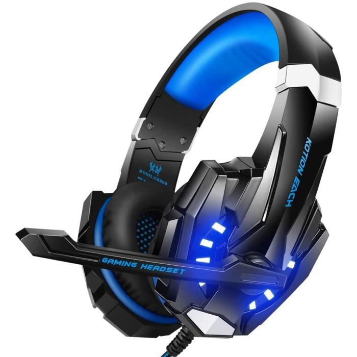 KOTION EACH G9000 Casque Gamer Stéréo pour PS4, PC, Manette Xbox One,  Cache-Oreilles Souple, Lumière