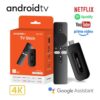 Android 16 TV Stick 4K 16gb/2ram avec Google Assistant, transforme votre TV en Smart TV, accès à Netflix, YouTube et Prime Video, télécommande incluse.