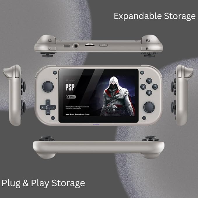 Cubonic MI7 Portable Gaming Console, Gray, 4.3-Inch HD Display, 20000+ Preloaded Retro Games, Built-in Stereo Speakers, Expandable Storage, Classic Controls, Long Battery Life - Image 3