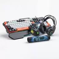 iMICE GK-450 Pro Ensemble Gaming 4-en-1 Complet – Clavier, Souris, Casque et Tapis, pour Expérience de Jeu Immersive